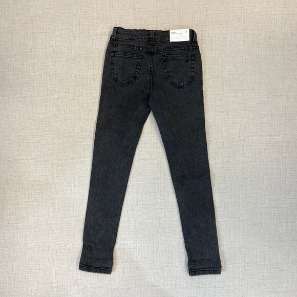 Jessica Simpson Kiss Me Skinny Roll Cuff Jeans Girls 8 Black Wash Denim Mid Rise - Picture 8 of 11